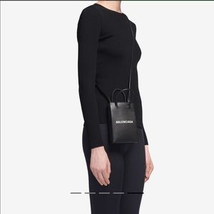 Balenciaga Mini Shopping Phone Holder Bag